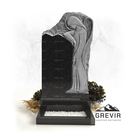 Памятник с барельефом ангела из гранита gr668