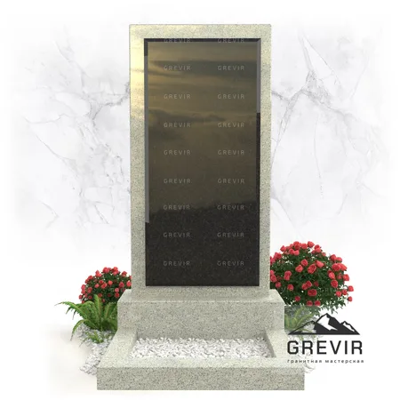 Памятник из цветного гранита Мансуровский и Диабаз gr962
