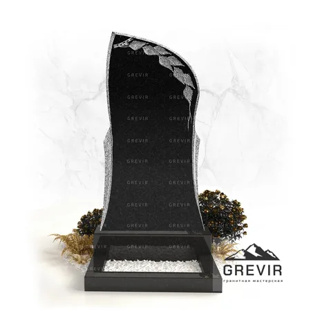 Памятник из гранита вертикальный с литьями наверху gr84
