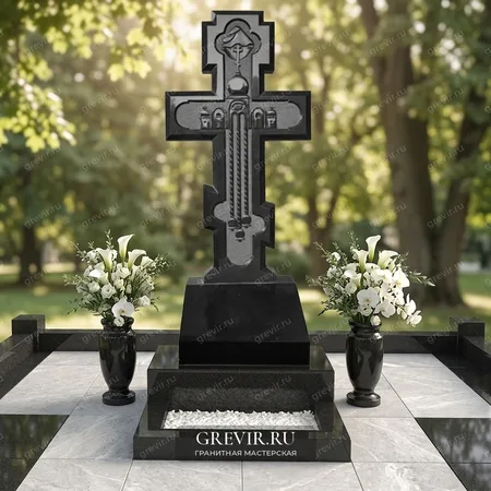 Крест-голгофа из гранита старинный gr657