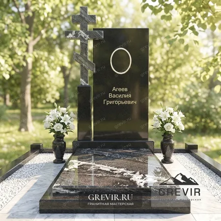Памятник из гранита Гранатовый амфиболит и Диабаз gr1039
