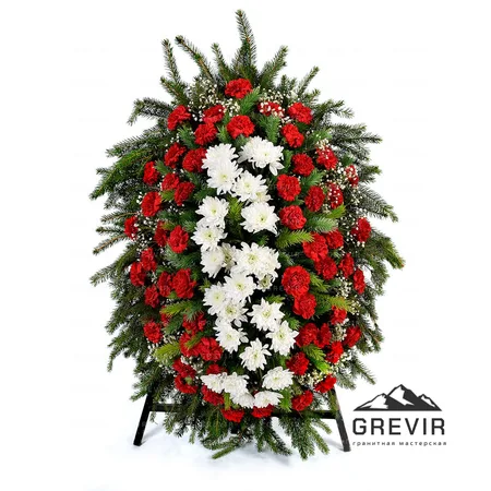 Венок из живых цветов v10020